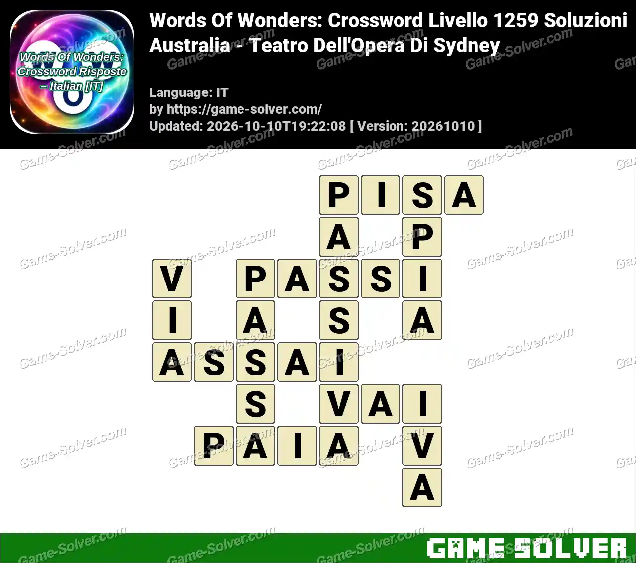 Words Of Wonders: Crossword Livello 1259 Soluzioni – Australia – Teatro Dell’Opera Di Sydney